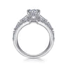 Darmy - 14K White Gold Split Shank Round Diamond Engagement Ring - 1.4 ct