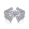 Darmy - 14K White Gold Split Shank Round Diamond Engagement Ring - 1.4 ct