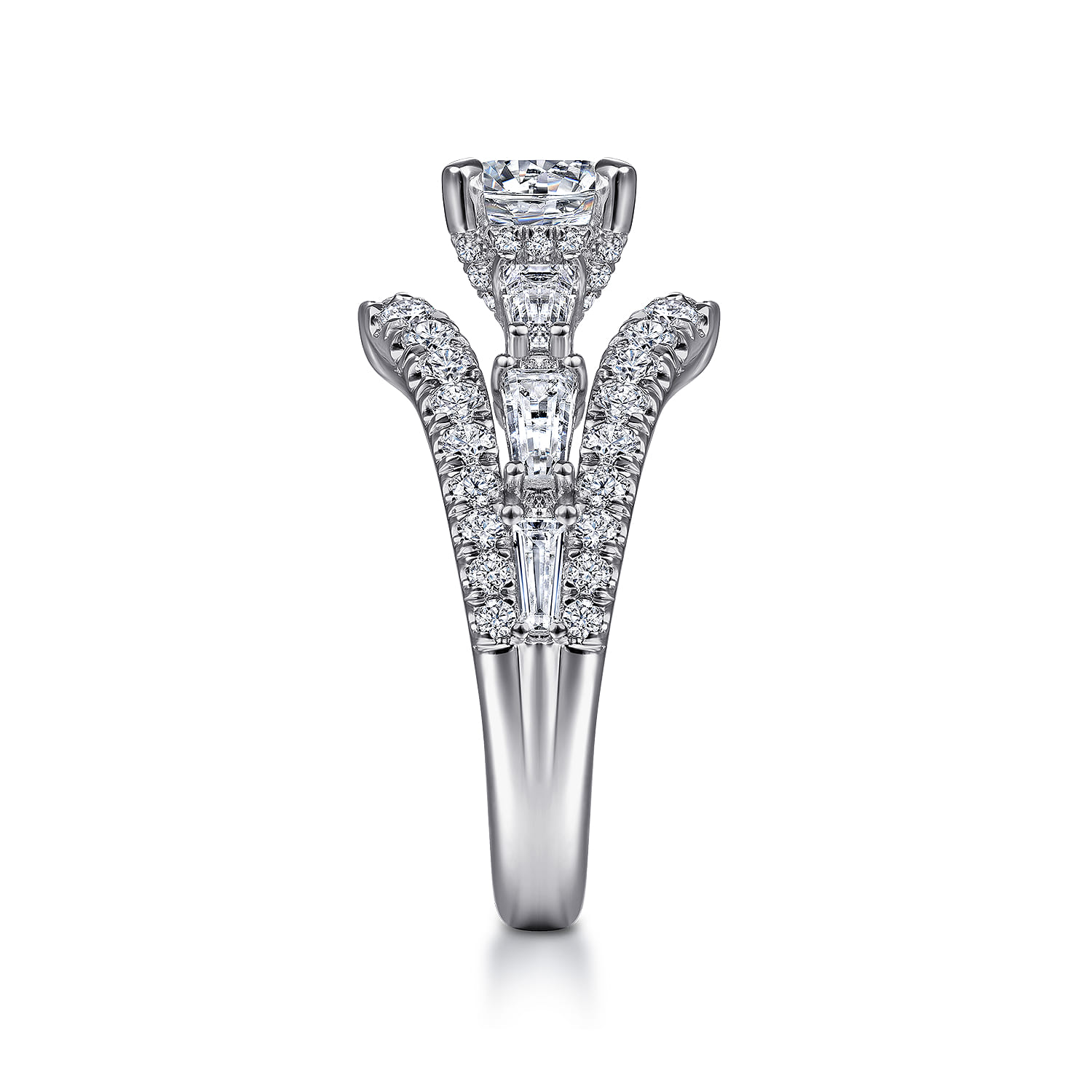 Darmy - 14K White Gold Split Shank Round Diamond Engagement Ring - 1.4 ct - Shot 5