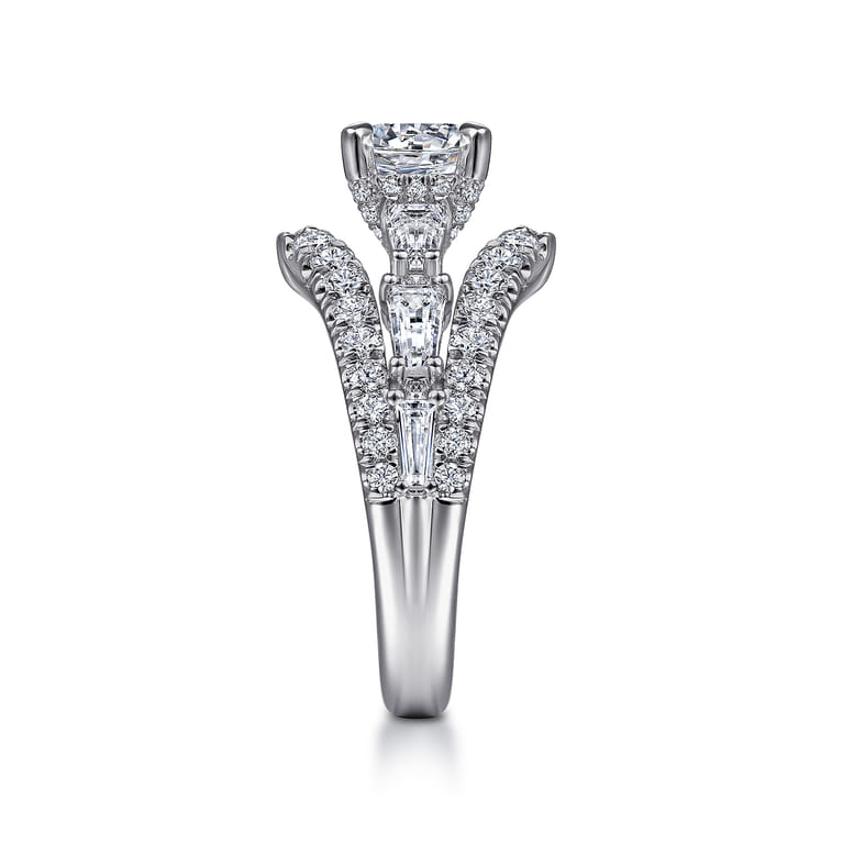 Darmy - 14K White Gold Split Shank Round Diamond Engagement Ring - 1.4 ct - Shot 5