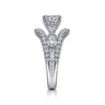 Darmy - 14K White Gold Split Shank Round Diamond Engagement Ring - 1.4 ct