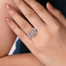 Darmy - 14K White Gold Split Shank Round Diamond Engagement Ring - 1.4 ct