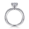 Elite - 14K White Gold Split Shank Round Diamond Engagement Ring - 0.55 ct