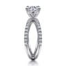 Elite - 14K White Gold Split Shank Round Diamond Engagement Ring - 0.55 ct