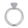 Elite - 14K White Gold Split Shank Round Diamond Engagement Ring - 0.55 ct