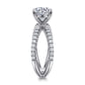 Elite - 14K White Gold Split Shank Round Diamond Engagement Ring - 0.55 ct