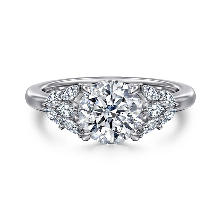 Cami - 14K White Gold Round Diamond Engagement Ring - 0.3 ct - Shot 1
