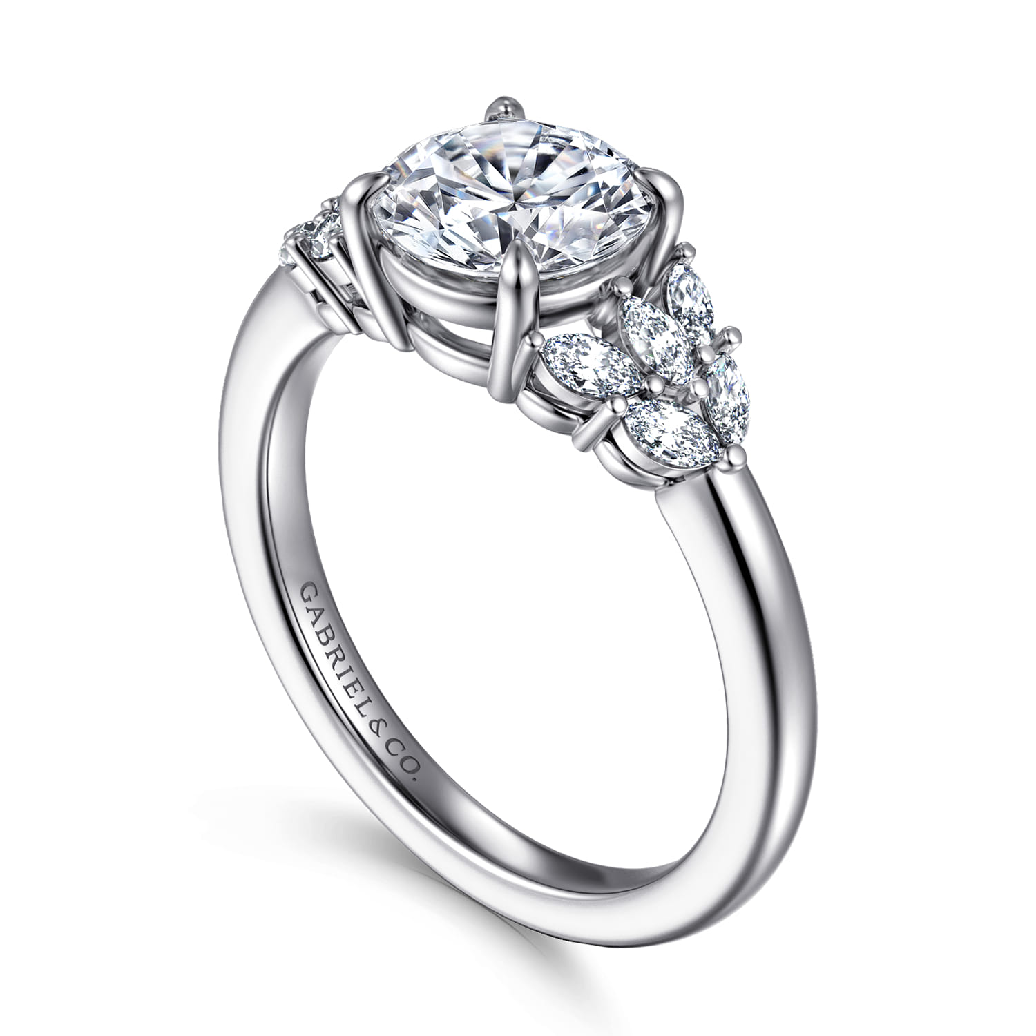 Cami - 14K White Gold Round Diamond Engagement Ring - 0.3 ct - Shot 3