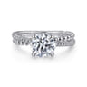 Corsika - 14K White Gold Split Shank Round Hidden Halo Diamond Engagement Ring - 0.3 ct