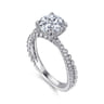Corsika - 14K White Gold Split Shank Round Hidden Halo Diamond Engagement Ring - 0.3 ct
