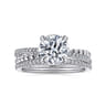 Corsika - 14K White Gold Split Shank Round Hidden Halo Diamond Engagement Ring - 0.3 ct