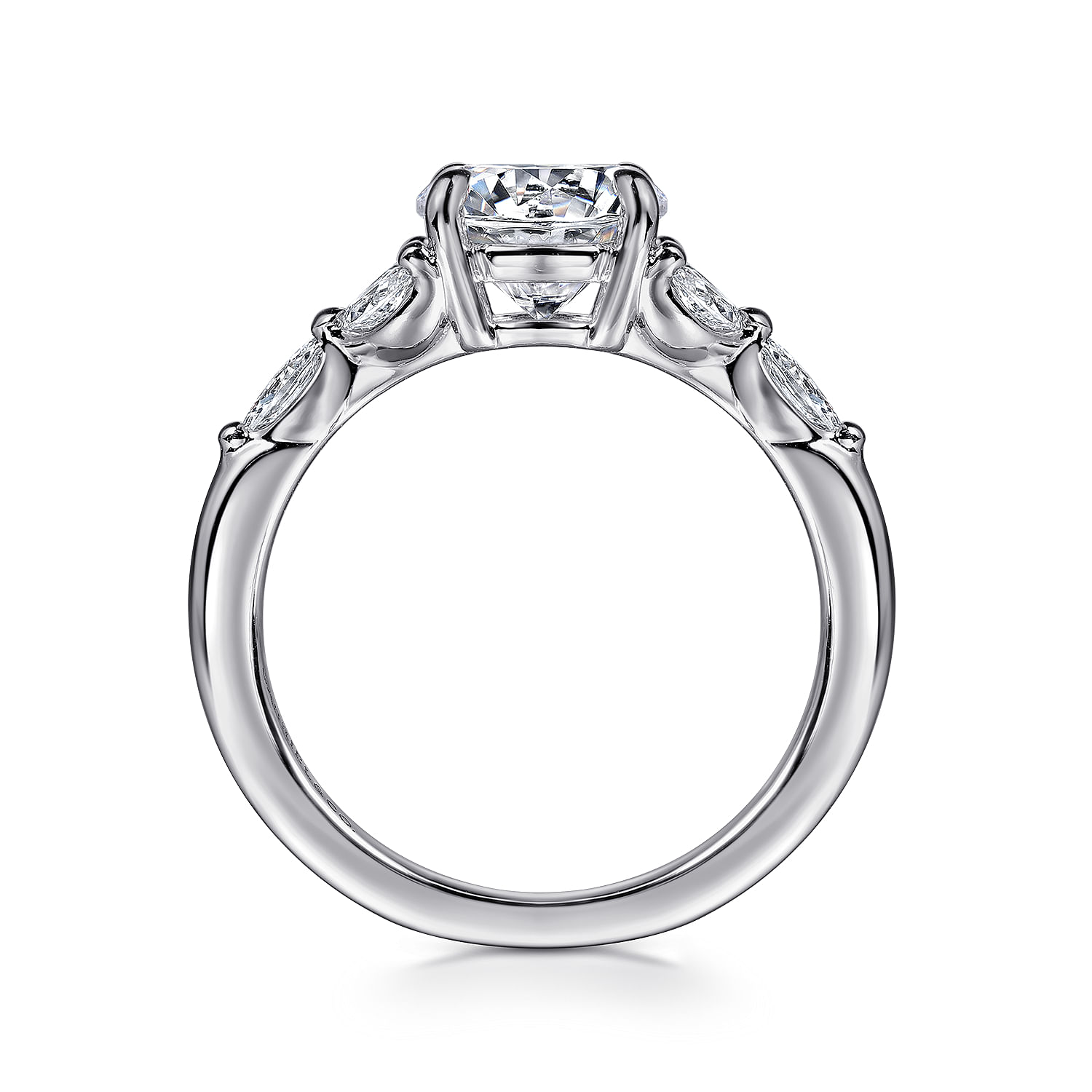 Adella - 14K White Gold Round Diamond Engagement Ring - 0.4 ct - Shot 2