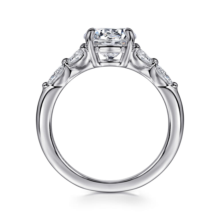 Adella - 14K White Gold Round Diamond Engagement Ring - 0.4 ct - Shot 2