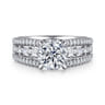 Brinne - 14K White Gold Three Row Round Diamond Engagement Ring - 0.75 ct