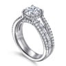 Brinne - 14K White Gold Three Row Round Diamond Engagement Ring - 0.75 ct
