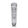 Brinne - 14K White Gold Three Row Round Diamond Engagement Ring - 0.75 ct