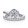 Margo - 14K White Gold Bezel Prong Round Wrap Engagement Ring - 0.3 ct