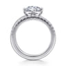 Margo - 14K White Gold Bezel Prong Round Wrap Engagement Ring - 0.3 ct