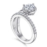 Margo - 14K White Gold Bezel Prong Round Wrap Engagement Ring - 0.3 ct