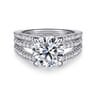 Rivah - 14K White Gold Split Shank Round Diamond Engagement Ring - 0.5 ct