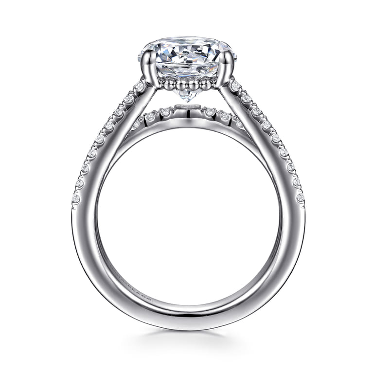 Rivah - 14K White Gold Split Shank Round Diamond Engagement Ring - 0.5 ct - Shot 2