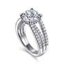 Rivah - 14K White Gold Split Shank Round Diamond Engagement Ring - 0.5 ct