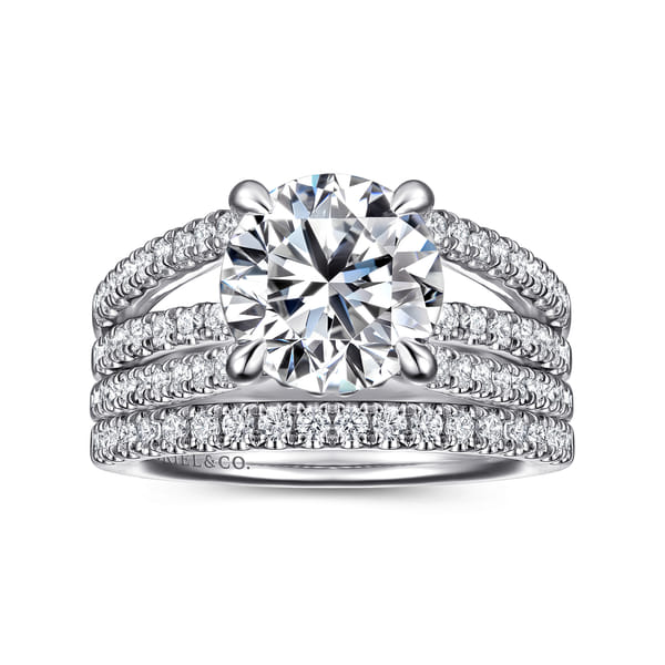 14K White Gold Split Shank Round Diamond Engagement Ring @ $3450. Shop ...