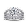 Rivah - 14K White Gold Split Shank Round Diamond Engagement Ring - 0.5 ct