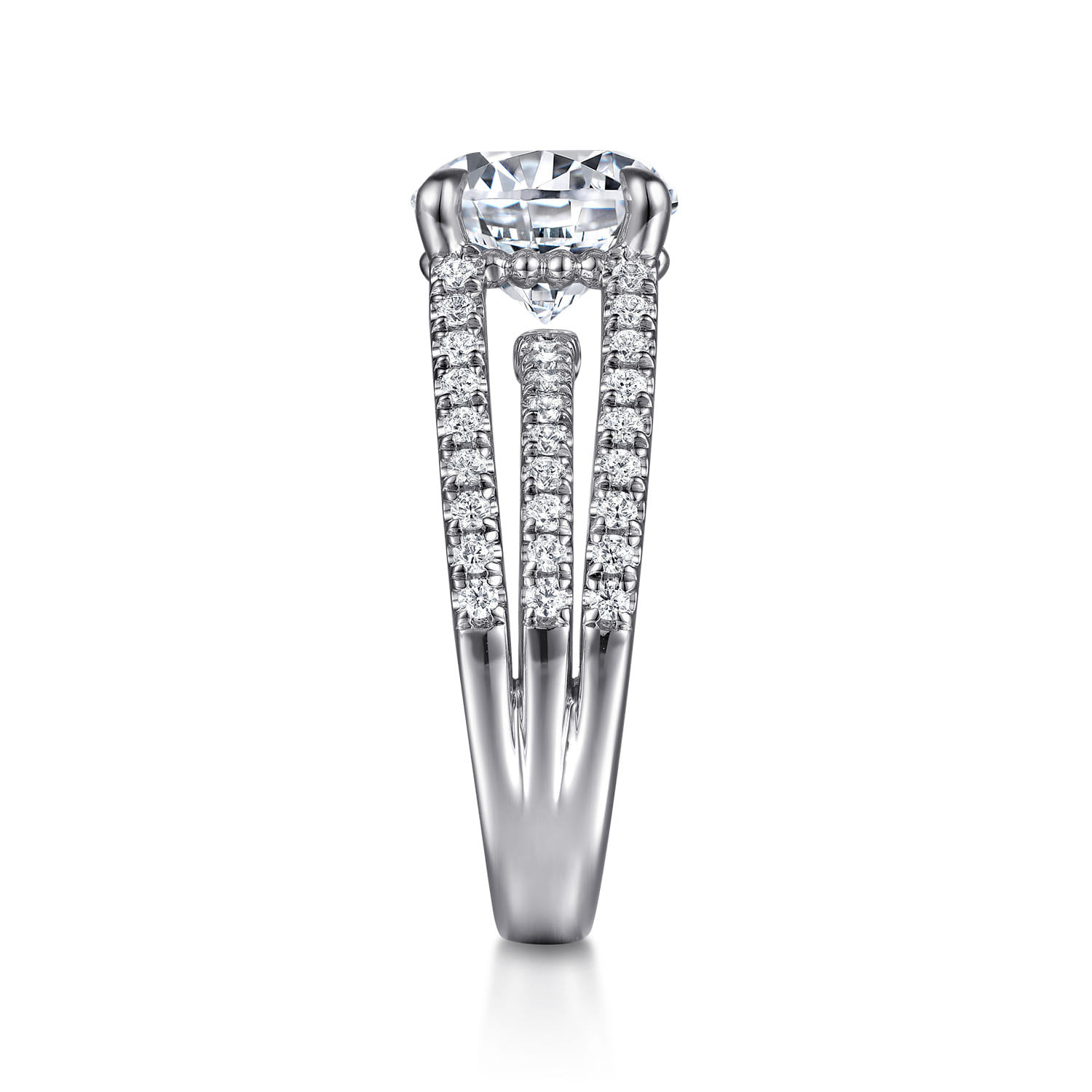 Rivah - 14K White Gold Split Shank Round Diamond Engagement Ring - 0.5 ct - Shot 5