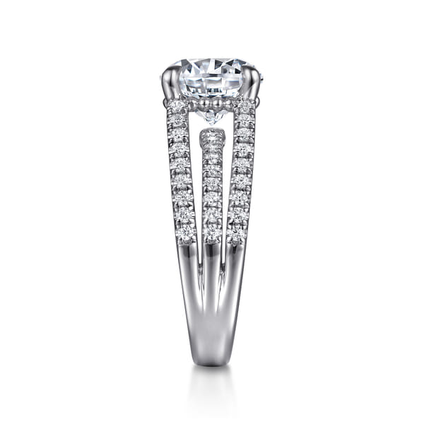 14K White Gold Split Shank Round Diamond Engagement Ring @ $3450. Shop ...