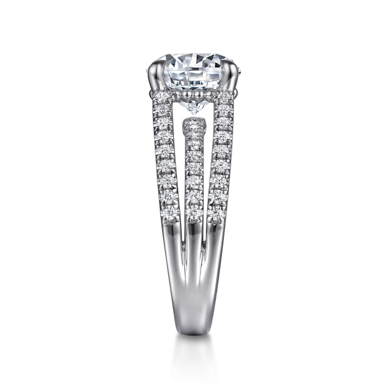 Rivah - 14K White Gold Split Shank Round Diamond Engagement Ring - 0.5 ct - Shot 5