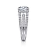 Rivah - 14K White Gold Split Shank Round Diamond Engagement Ring - 0.5 ct