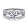 Rivah - 14K White Gold Split Shank Round Diamond Engagement Ring - 0.5 ct
