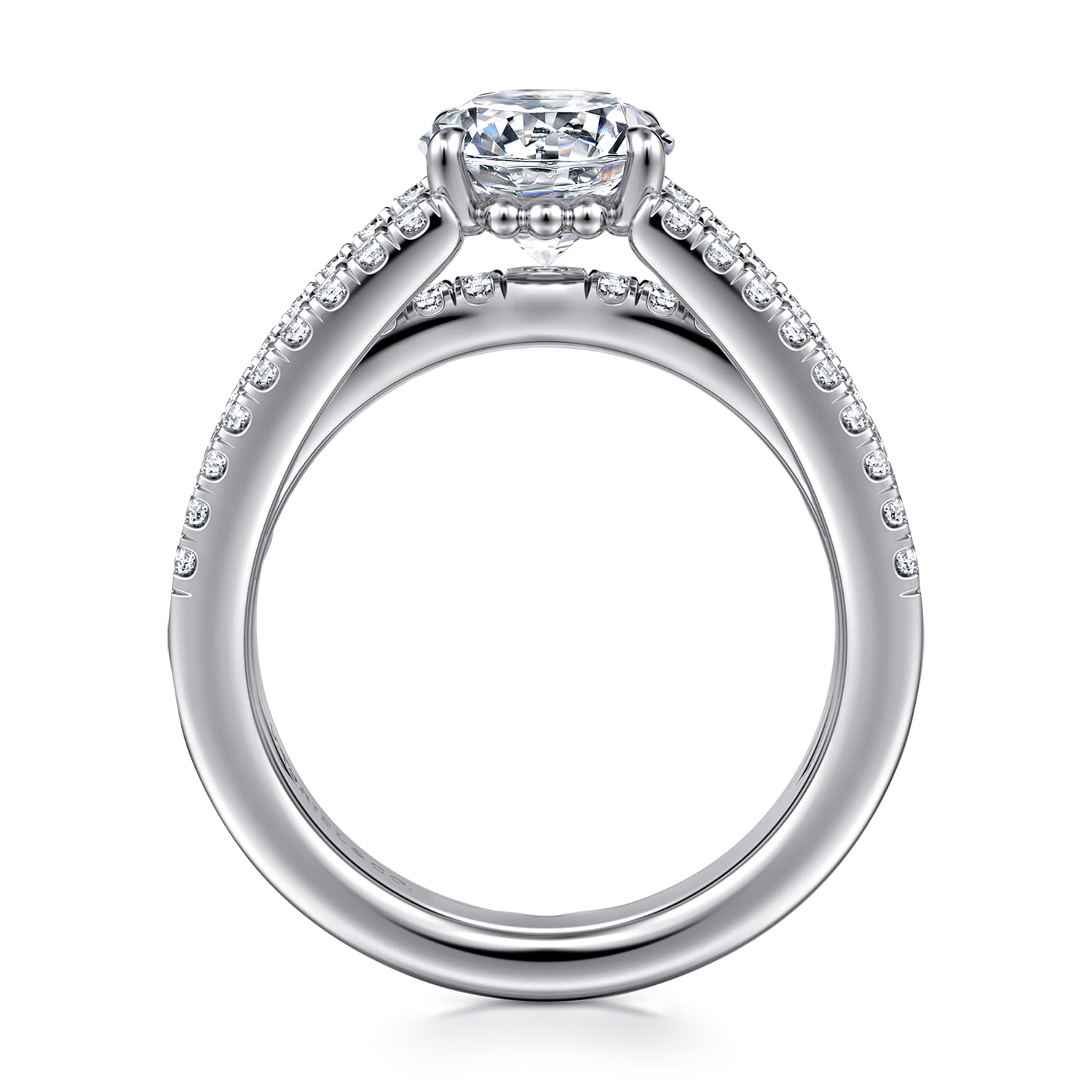 Rivah - 14K White Gold Split Shank Round Diamond Engagement Ring - 0.5 ct - Shot 2