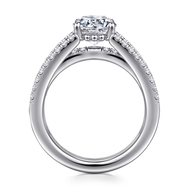 Rivah - 14K White Gold Split Shank Round Diamond Engagement Ring - 0.5 ct - Shot 2