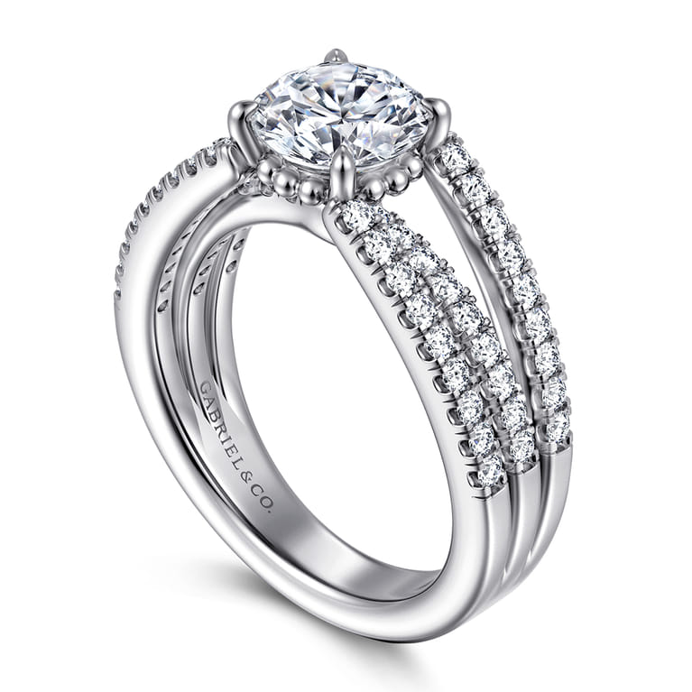 Rivah - 14K White Gold Split Shank Round Diamond Engagement Ring - 0.5 ct - Shot 3