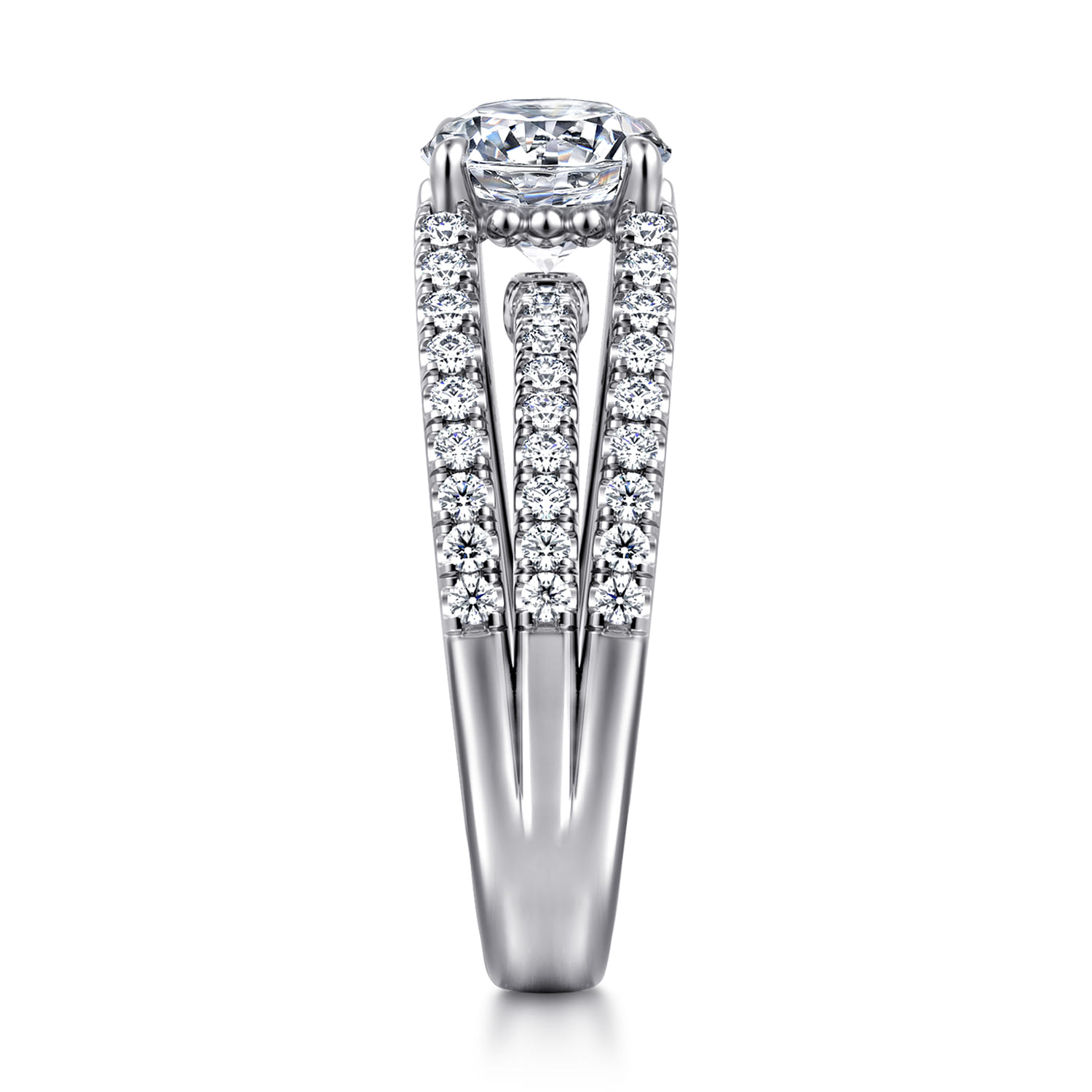 Rivah - 14K White Gold Split Shank Round Diamond Engagement Ring - 0.5 ct - Shot 4