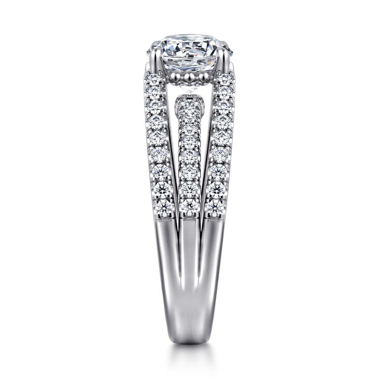 Rivah - 14K White Gold Split Shank Round Diamond Engagement Ring - 0.5 ct - Shot 4