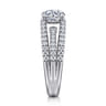 Rivah - 14K White Gold Split Shank Round Diamond Engagement Ring - 0.5 ct