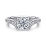 Taye - 14K White Gold Split Shank Round Diamond Engagement Ring - 0.16 ct