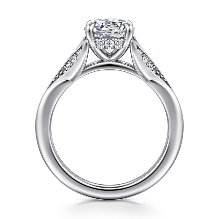 Taye - 14K White Gold Split Shank Round Diamond Engagement Ring - 0.16 ct - Shot 2