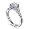 Taye - 14K White Gold Split Shank Round Diamond Engagement Ring - 0.16 ct