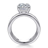 Oksana - 14K White Gold Split Shank Round Diamond Engagement Ring - 0.1 ct