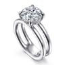 Oksana - 14K White Gold Split Shank Round Diamond Engagement Ring - 0.1 ct
