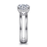 Oksana - 14K White Gold Split Shank Round Diamond Engagement Ring - 0.1 ct