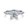 Alden - 14K White Gold Split Shank Round Diamond Engagement Ring - 0.06 ct