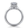 Alden - 14K White Gold Split Shank Round Diamond Engagement Ring - 0.06 ct