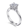 Alden - 14K White Gold Split Shank Round Diamond Engagement Ring - 0.06 ct