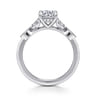 Brigida - Vintage Inspired 14K White Gold Round Diamond Engagement Ring - 0.15 ct