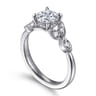 Brigida - Vintage Inspired 14K White Gold Round Diamond Engagement Ring - 0.15 ct